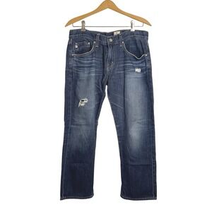 Adriano Goldschmied AG Ex-Boyfriend Crop Slouchy Slim Jeans 28 Dark Distressed